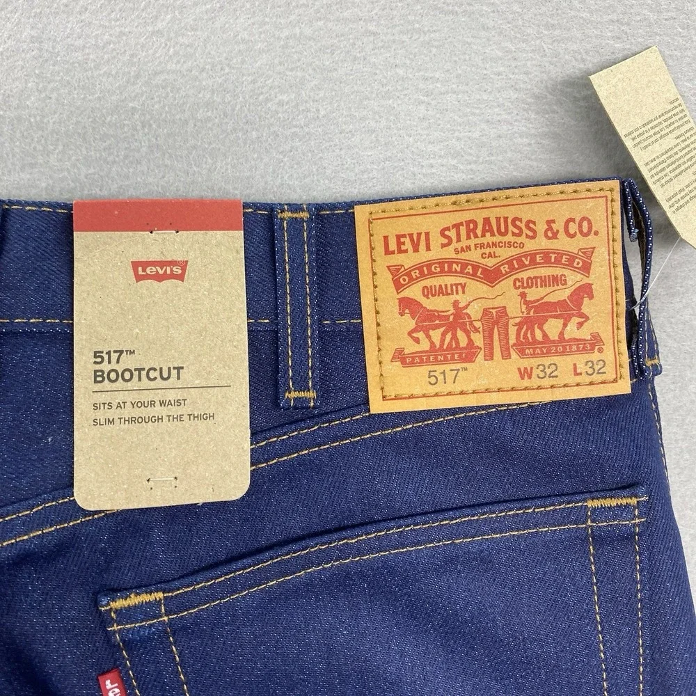Levis Jeans Mens 32x32 Blue Denim 517 Bootcut Dark Wash Western Cowboy Rodeo